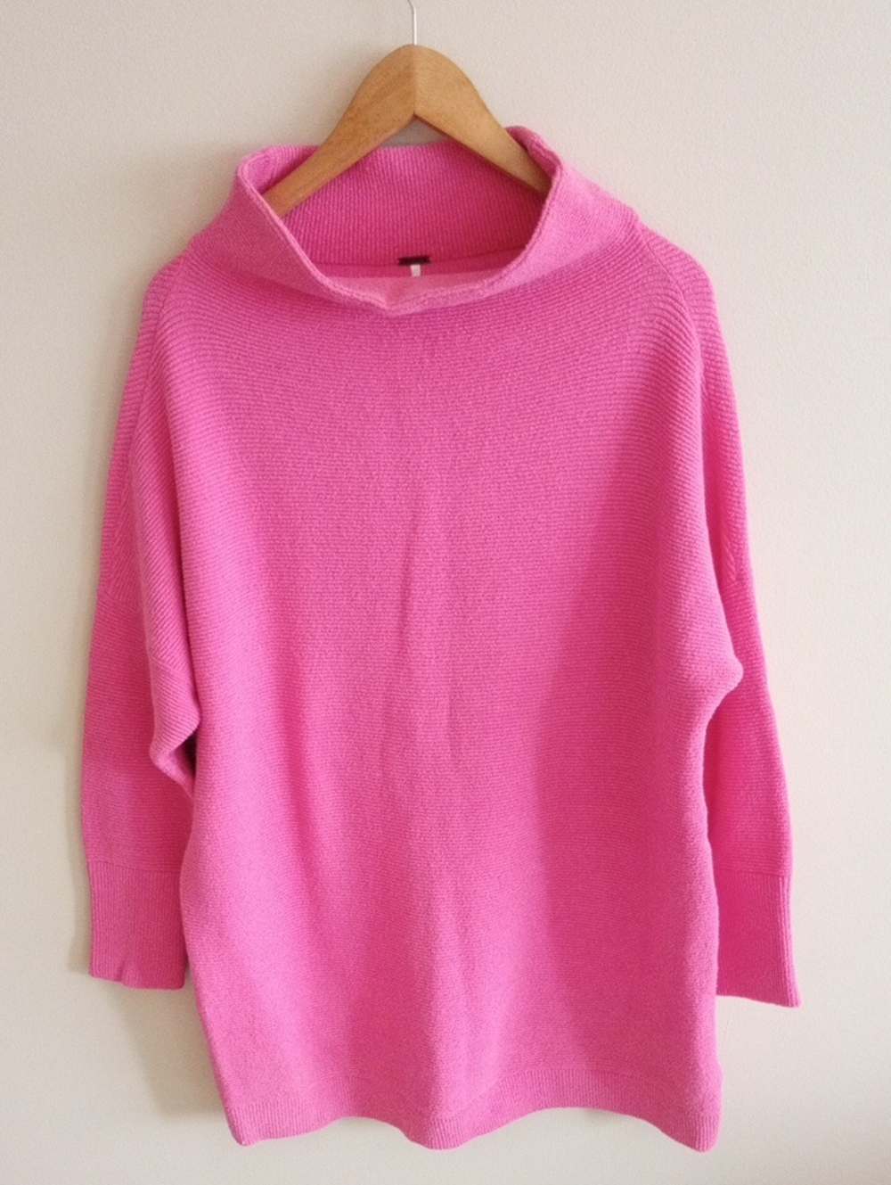 Free People Ottoman Slouchy Pink Funnel Neck Sweater Size Medium